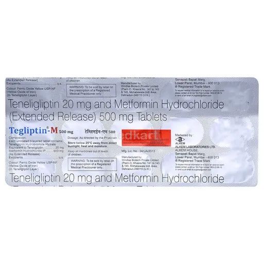 tegliptin m 20/500mg tablet 15's